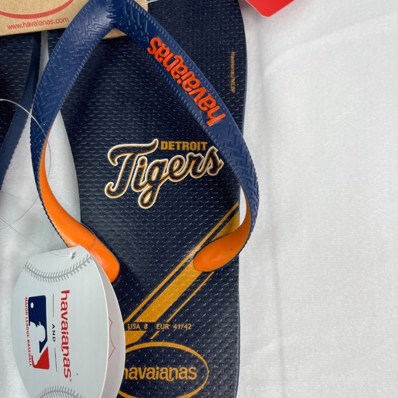 Mens 8 Detroit Tigers Havaianas Flip Flop Sandals - Picture 2 of 4